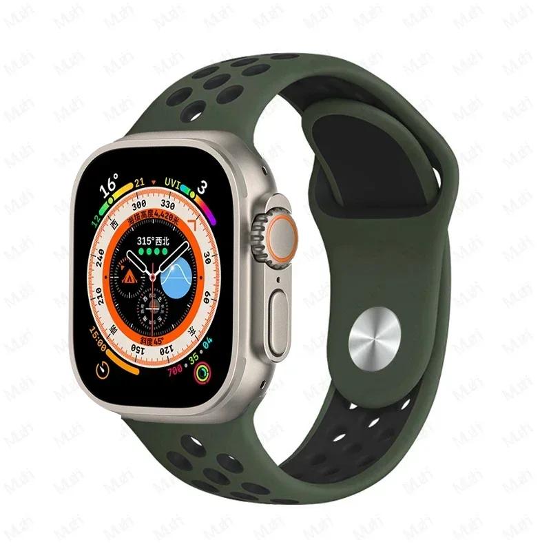 Sportarmbänder für Apple Watch Series 10 42mm 46mm Armband ultra 2 49mm 40mm-44mm 45mm 41mm Silikonarmband iwatch 10 9 8 7 6 SE 5 4 3