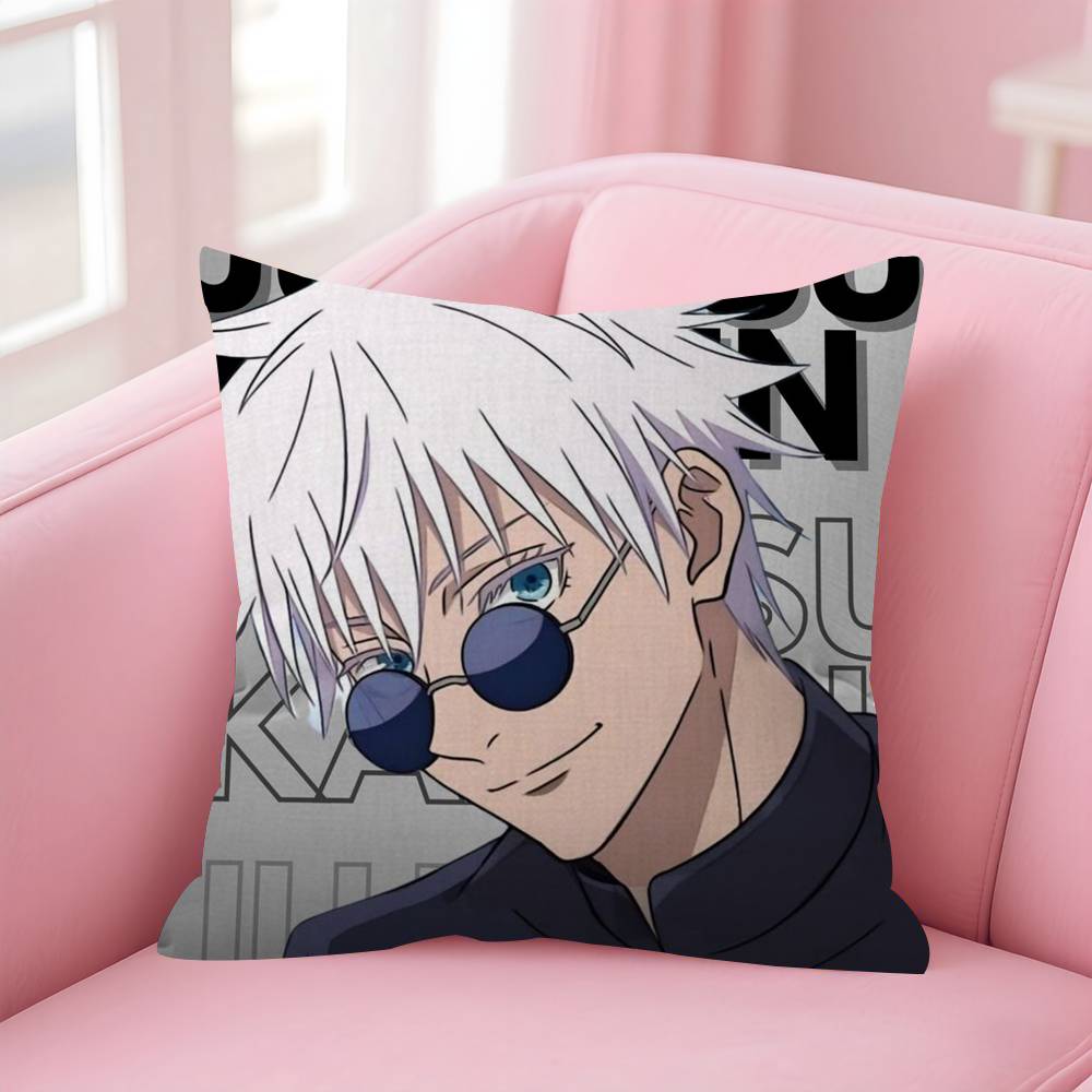 Satoru Gojo Anime Jujutsu Kaisen Pillow Gift Home Office Decoration Bedroom Sofa Car Cushion Cover Case 45X45
