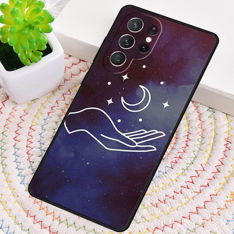 Hand Holding Moon Finger Heart Silicone Phone Case For Samsung Galaxy note 10 pro S26 S25 S24 S23 S22 S21 Plus Ultra Capa Cover