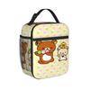 Rilakkuma Relax Bear Lunch Bag  Aesthetic Lunch Box Office Portable Tote Food Bags For Child Waterproof Print Cooler Bag