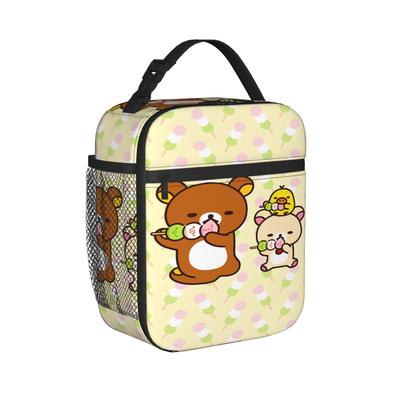 Rilakkuma Relax Bear Lunch Bag  Aesthetic Lunch Box Office Portable Tote Food Bags For Child Waterproof Print Cooler Bag