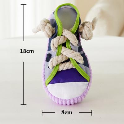 Pet Chewing Toy Dog Teeth Grinding Bite Resistant Squeak Toy Shoe Shape Puppy Chew Toy With Cotton Rope Pet Toy Supplies