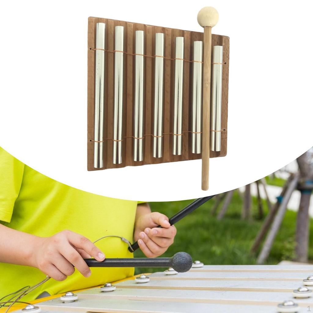 Hand Chime Bell Wind with Mallet Multipurpose Portable Music Instrument Meditation for