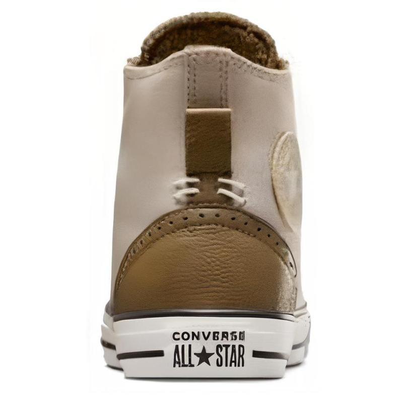 Converse All Star Perfed Overlays Classic and Versatile Abrasion Wrapping Lightweight High Top Espadrilles Unisex Beige Brown
