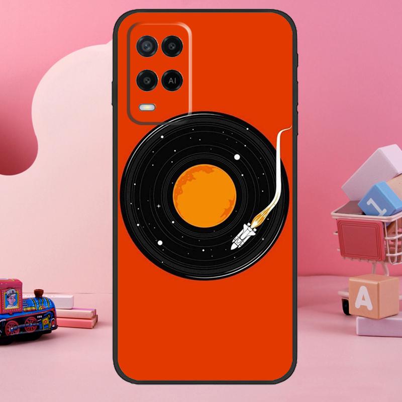 Vinyl DJ Record Art Case For Oppo A98 A78 A18 A38 A58 A60 A80 A40 A77 A57 A17 A74 A54 A94 A96 A76 A16 A15 A5 Pro