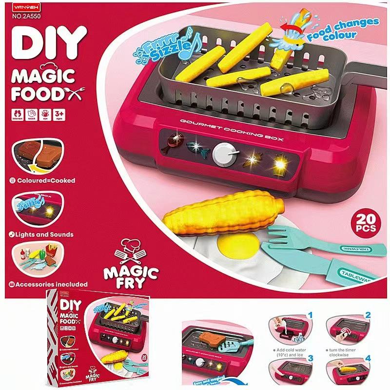 

Color-Changing Light Induction Cooker Children s Play Kitchen Set красный