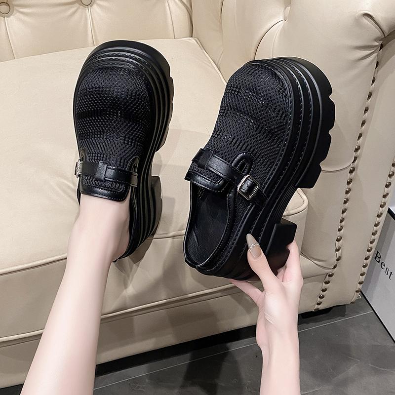 Fashion 10CM Women High Heels Chunky Sneakers New Summer Females Buckle Platform Slippers Wedge Sandals Slides Shoes Zandalias De Mujer