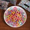 100Pcs Girls Hair Ties Bulk Colorful Soft Nylon Scrunchies Stretchy No Damage Hair Bands for Kids Daily Hair Styling