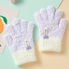 Thickened Warmth Children's Gloves Plush Cuffs Warm Mittens Full Finger Gloves  Cold Weather Wear