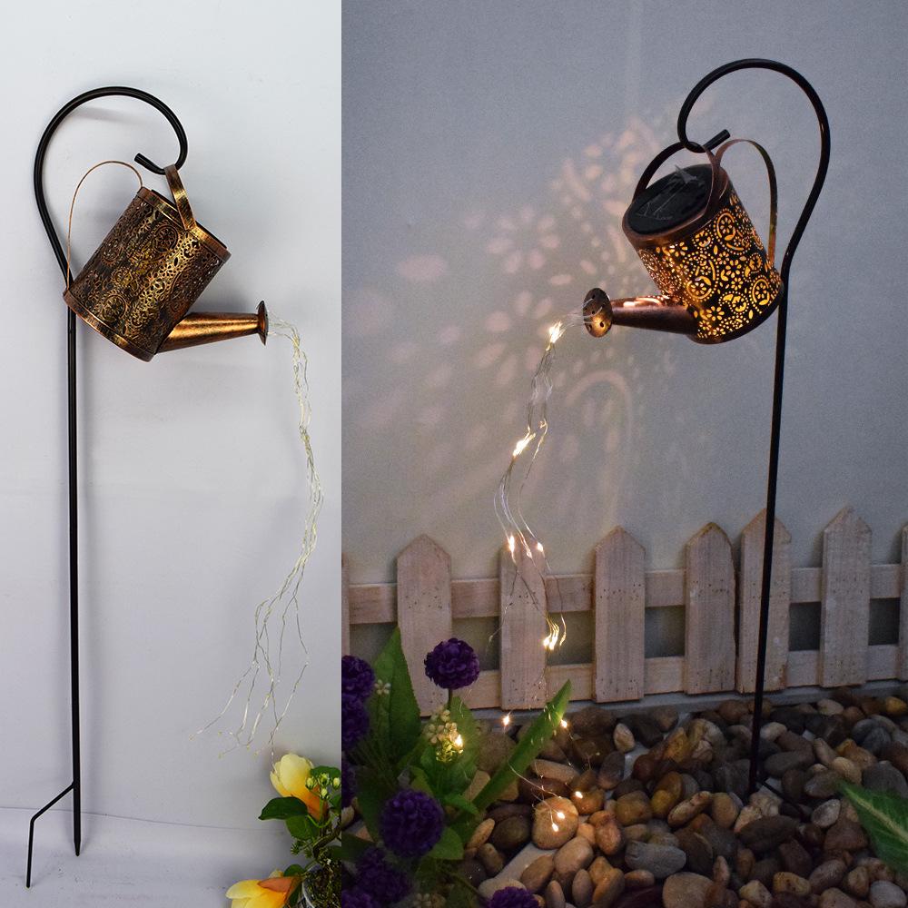 Solar Kessel Outdoor Wasserdicht Hängelampe - Ausgehöhltes Schattendesign für Garten, Villa, Hof & Camping