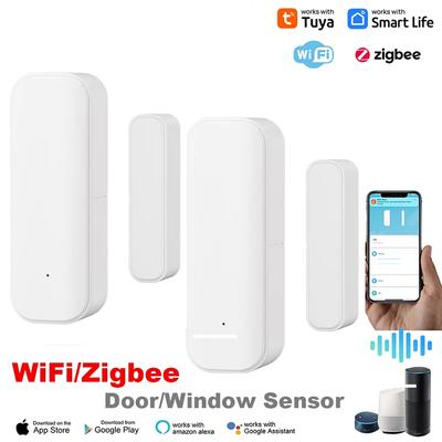 Tuya WiFi Zigbee Fenster Tür Sensor Smart Home Security Alarm System Voice Control Arbeit mit Alexa Google Home SmartLife