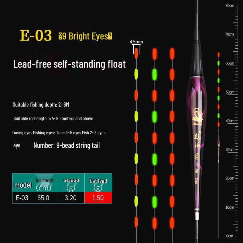 Lead-Free Luminous Dual-Use Electronic Fishing Float for Day/Night - Ideal for Carp and Crucian Carp Fishing