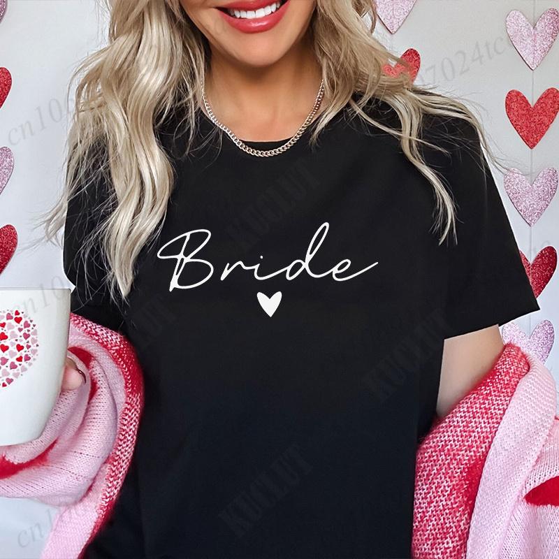 Bridal Shower Shirt for Women, Team Bride Squad Bachelorette Party Tops, Bridesmaid T-shirt, Wedding Fashion Clothes for Girls