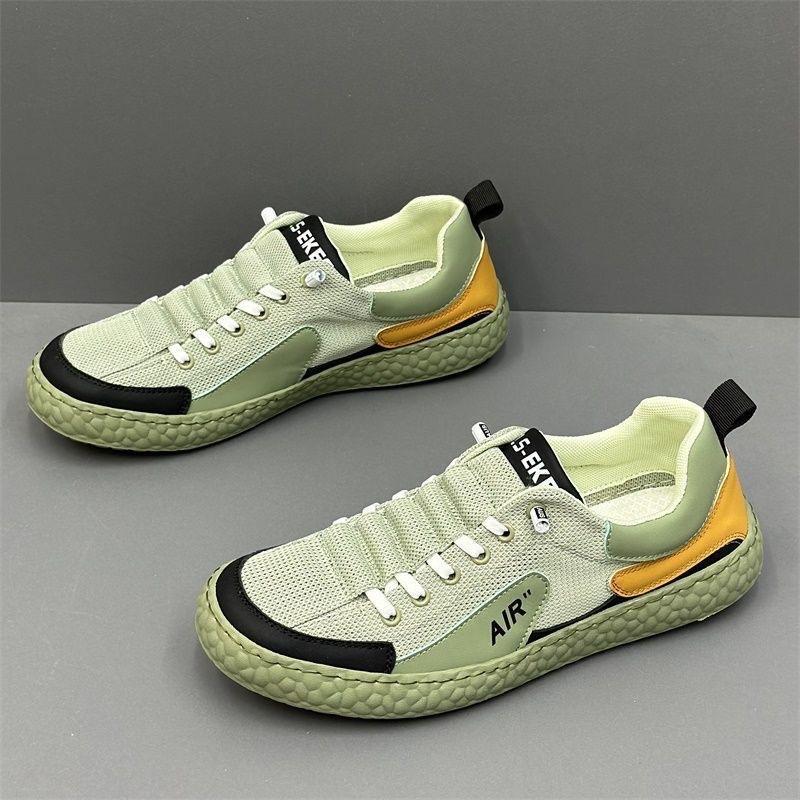 Summer new fly-woven shoes lightweight student mesh breathable sports shoes 39 зелёный