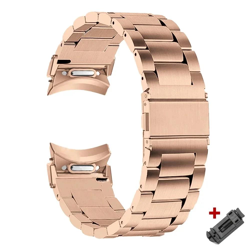 Quick Fit Stainless Steel Band for Samsung Galaxy Watch 6 4 5 Pro 40 44mm 45mm 42 46mm No Gap Strap for Watch6 Classic 43mm 47mm