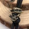 Skull Hat Cowboy Brass Knife Bead EDC Outdoor DIY Accessories Woven Lanyard Pendant Jewelry Punk Bracelet Charms