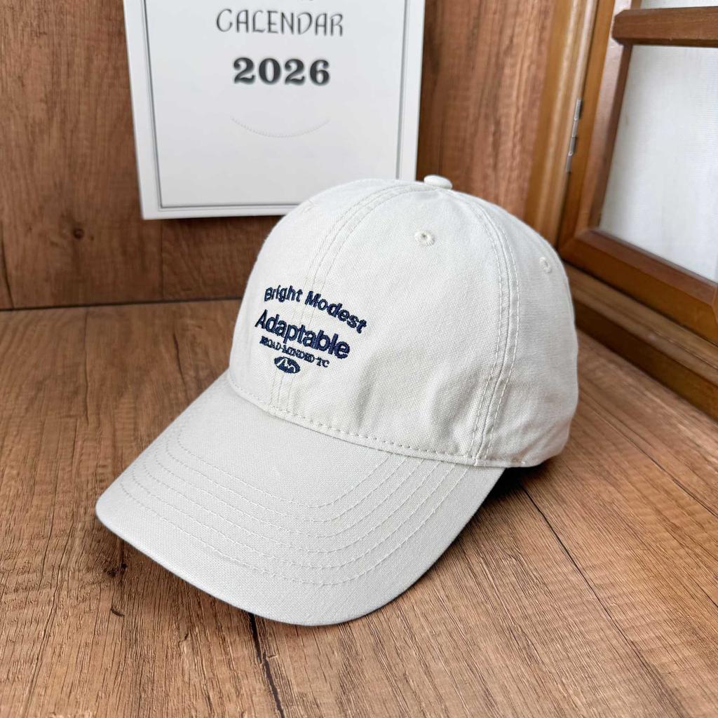 American casual washed soft top baseball cap early autumn embroidery old cap widened brim couple outdoor outing