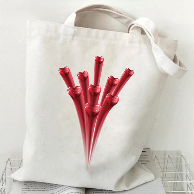 Customizable Canvas Bags spots Love Women Shopper Shoulder Bag Large Handbag Canvas Tote Bags Casual Lady reusable Shopping Bags