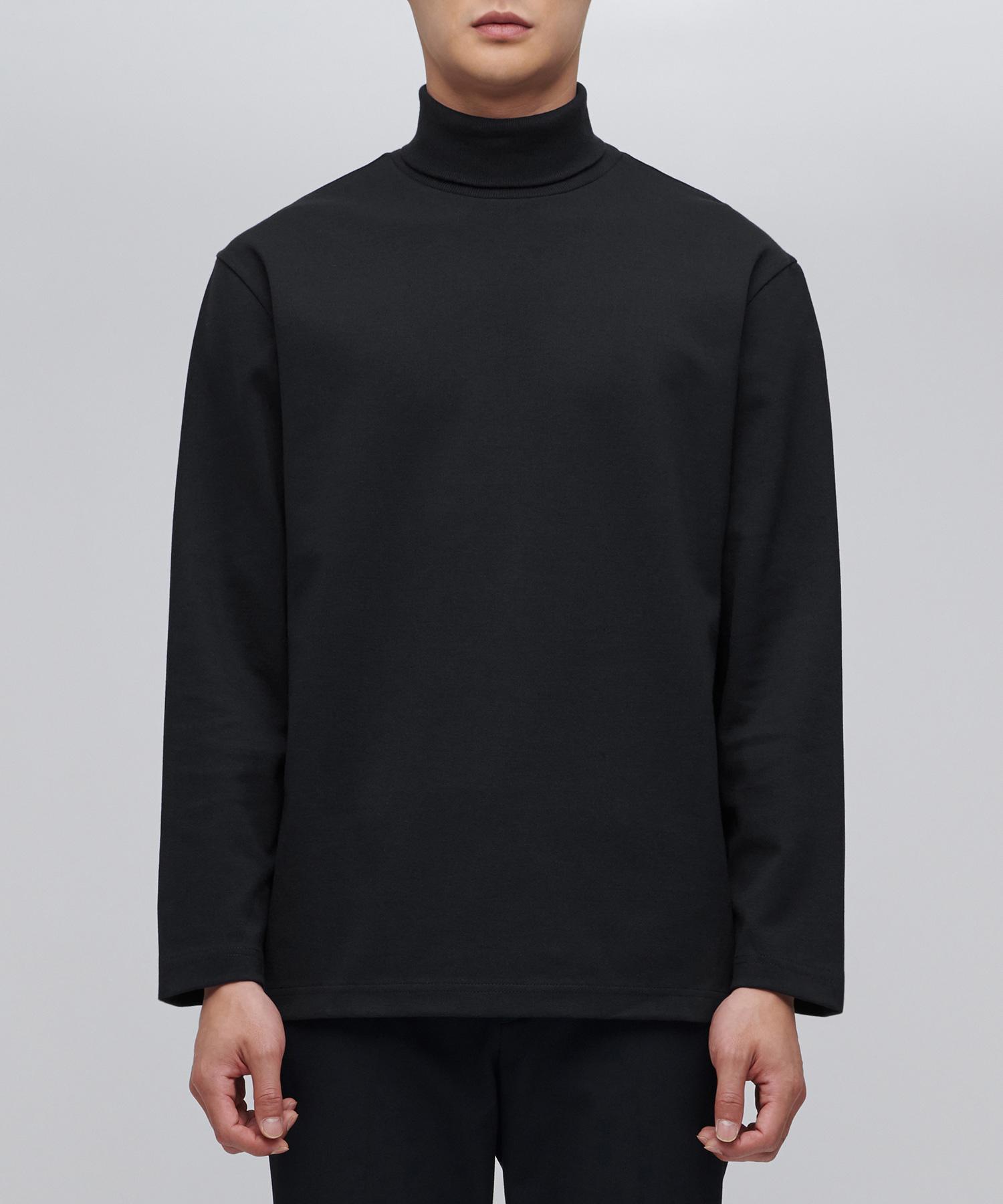 Musinsa Standard Ponte Turtleneck Long Sleeve T-Shirt [Black] Black/Xl