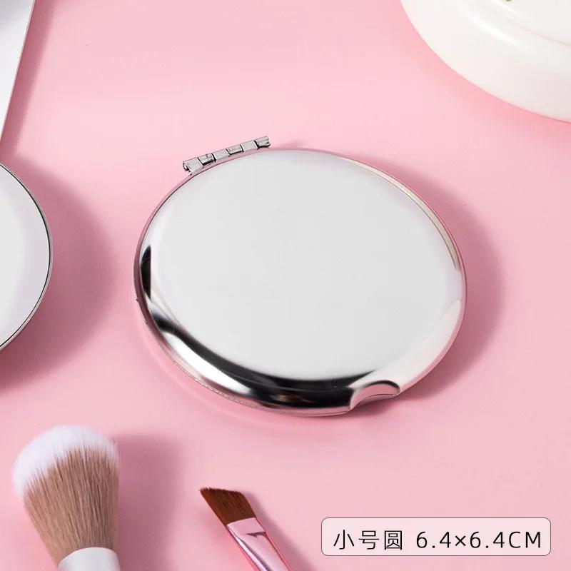 1pcs Hand Pocket Folded-Side Cosmetic Make Up Mirror Portable Women Stainless Steel Makeup Mirror Small Various Shapes