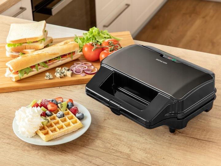 Tostapane Tostiera Per Sandwich Toast Panini Waffle Sencor 4 in 1 900 W Nero
