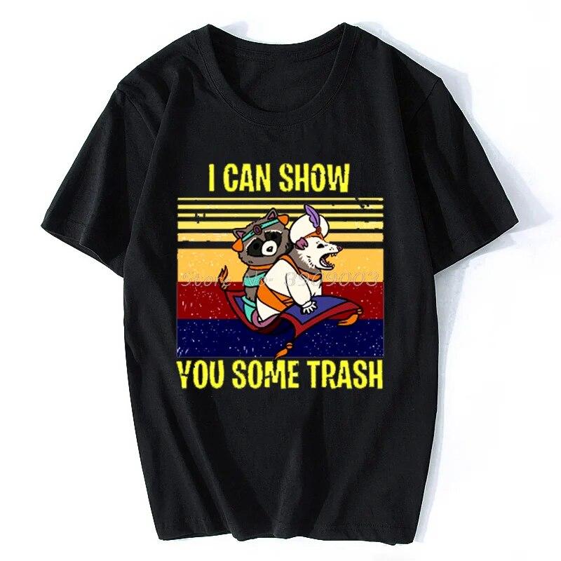Ich kann dir etwas Müll zeigen, T-Shirt, lustiges Waschbär-Opossum-Liebhaber-Geschenk, Unisex-T-Shirt, Top, Hipster, cooles T-Shirt, Hip Hop, Harajuku, Unisex-T-Shirt