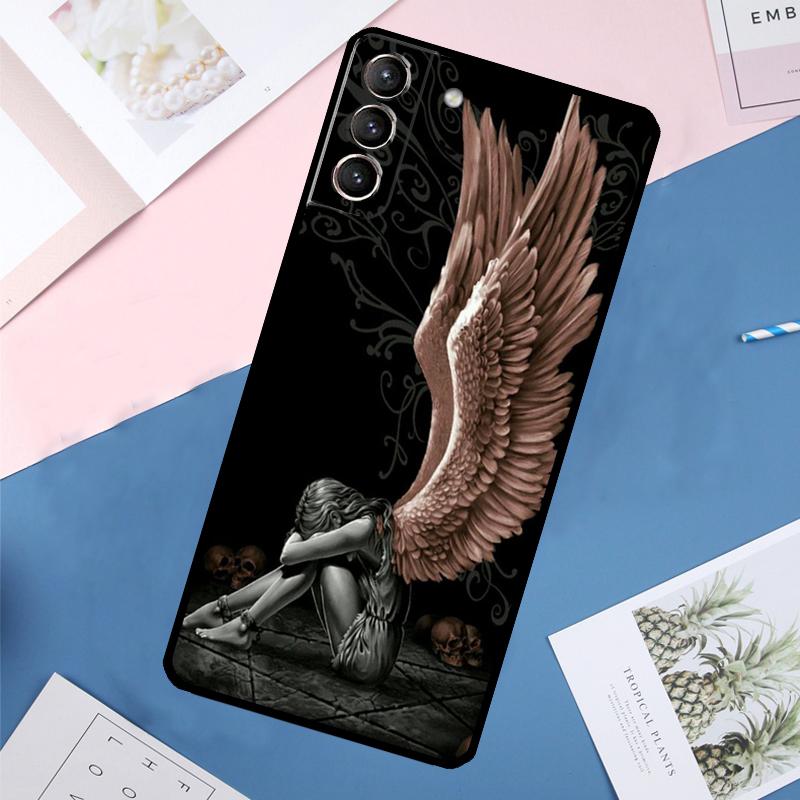 Fantasy Angel Girl Wings Funda For Samsung Galaxy S24 S23 S22 Ultra S20 S21 FE S8 S9 S10 Plus Note 10 20 Ultra Case