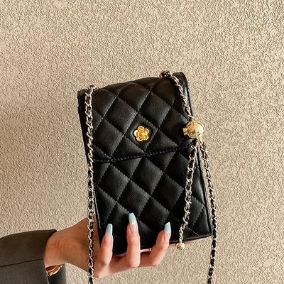 Sac polyvalent pour téléphone portable en cuir de vache pour femmes, nouveau sac à chaîne tendance, design de niche, mini sac messager