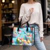 Easter Egg Print Tote Bag Portable Casual Handbag for Daily Shopping Outing