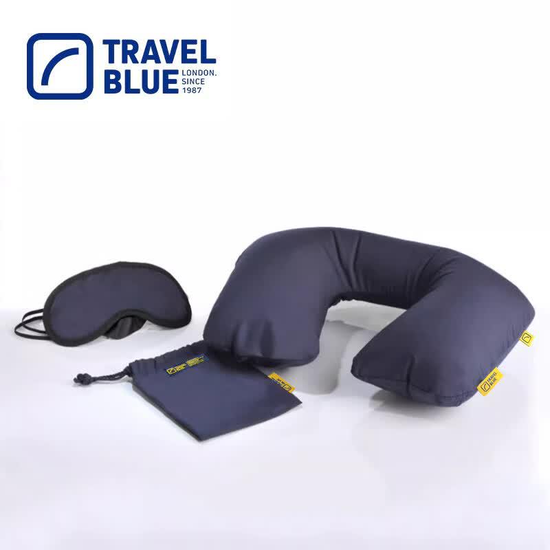 TRAVEL BLUE Inflatable U-shaped Travel Pillow Set