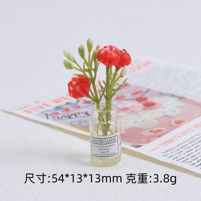1PC Mini Romantic Flower Car Ornament Cute Simulated Plastic Floral Dashboard Decor красный