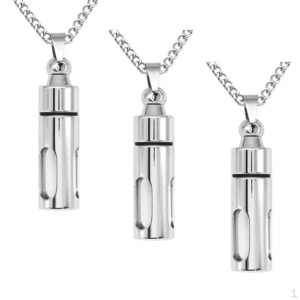 3Pc Glass Pendant Cremation Jewelry Ashes Keepsake Fit Urn Necklace