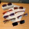 Occhiali da sole senza montatura per uomo donna modello in legno marchio di lusso occhiali da sole retrò tonalità moda UV400 viaggi all'aperto