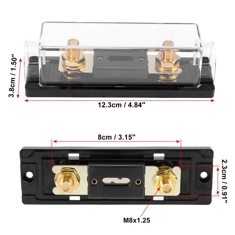 X Autohaux Car ANL Fuse Holder Bolt-on Fuse Auto Fuse Holders Fusible Link with 30/40/60/80/100/125/150/200/250/300A Fuses AMP