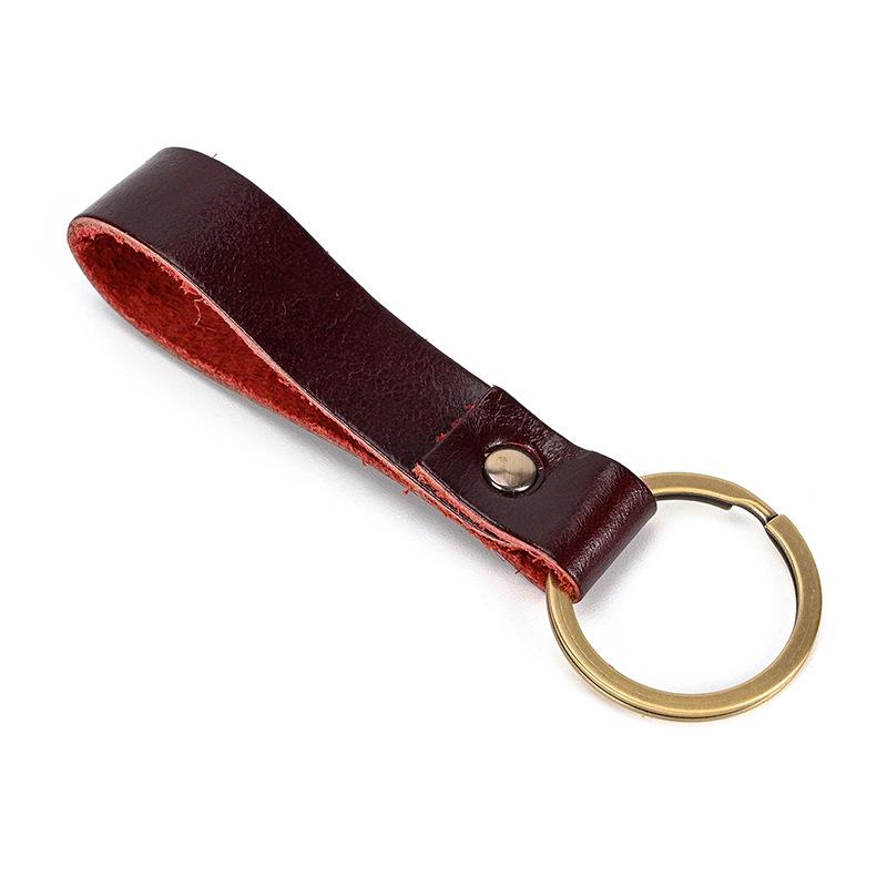 Leather Keychain Original And Personalized Retro Mad Horse Leather Key Ring Key, First Layer Key Pendant, A Large Number Of