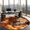 Kyojuro (1) Round Office Rug Decorative Floor Rug for Office Bedroom Living Room and Home Space