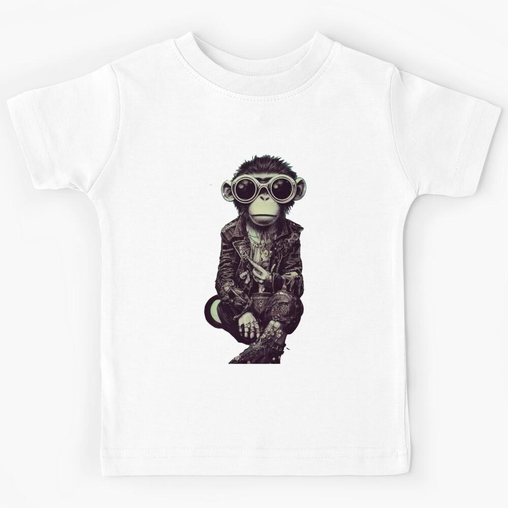 Punk Rock Pop Graffiti Monkey Animal Kids T-Shirt 100