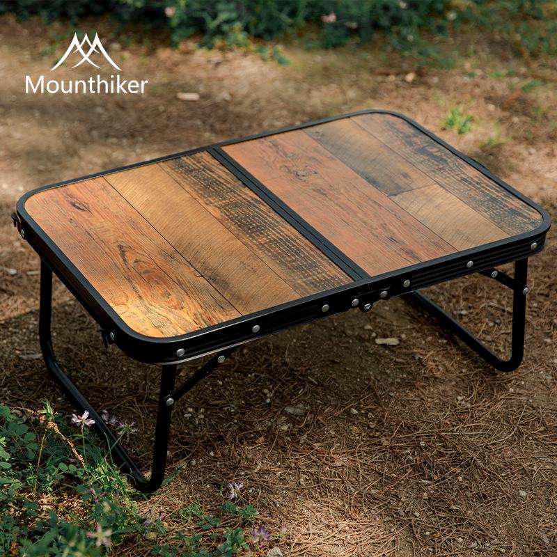 Retro Portable Folding Table for Outdoor Camping and Self-Driving Tours