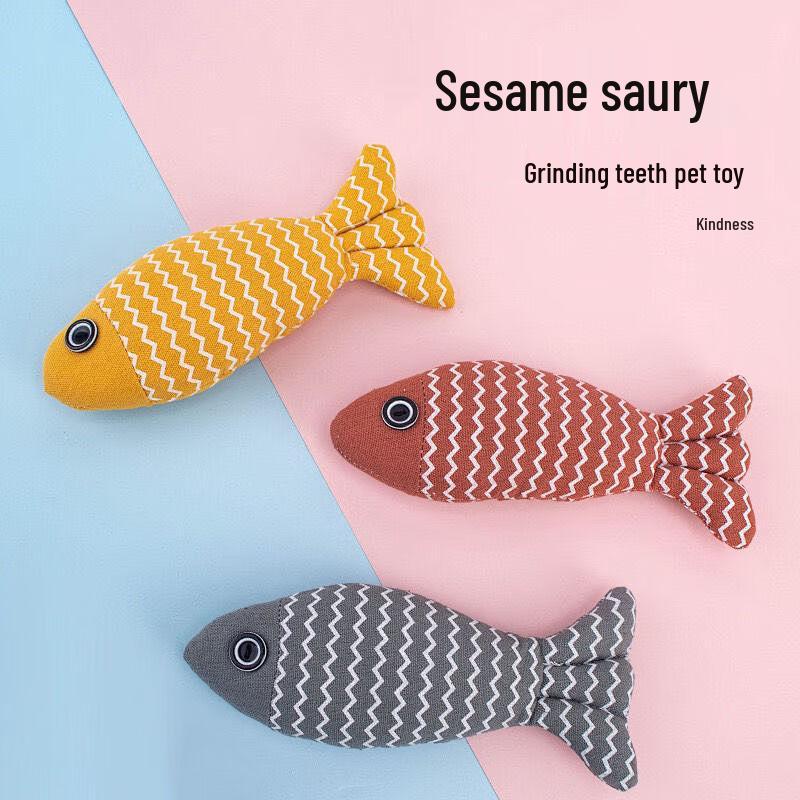 Realistic Plush Fish Cat Chew Toy