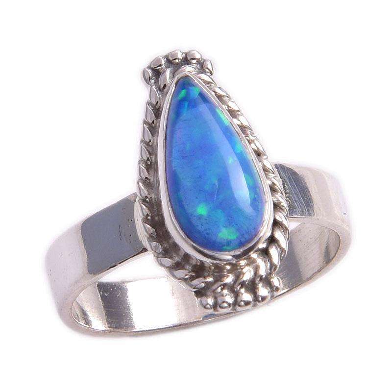 Natural Ethiopian Opal Gemstone Handmade 925 Solid Sterling Silver Ring S.6 v9j96