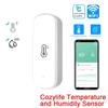 1-4PCS Tuya Zigbee/Cozylife WiFi Temperature Humidity Sensor Real-Time Remote Monitoring App Voice Alerts Alexa Google Assistant
