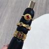 Fashion Retro Exquisite Color Drip Enamel Flower Ring Light Luxury High Sense Niche Medieval Ring Woman