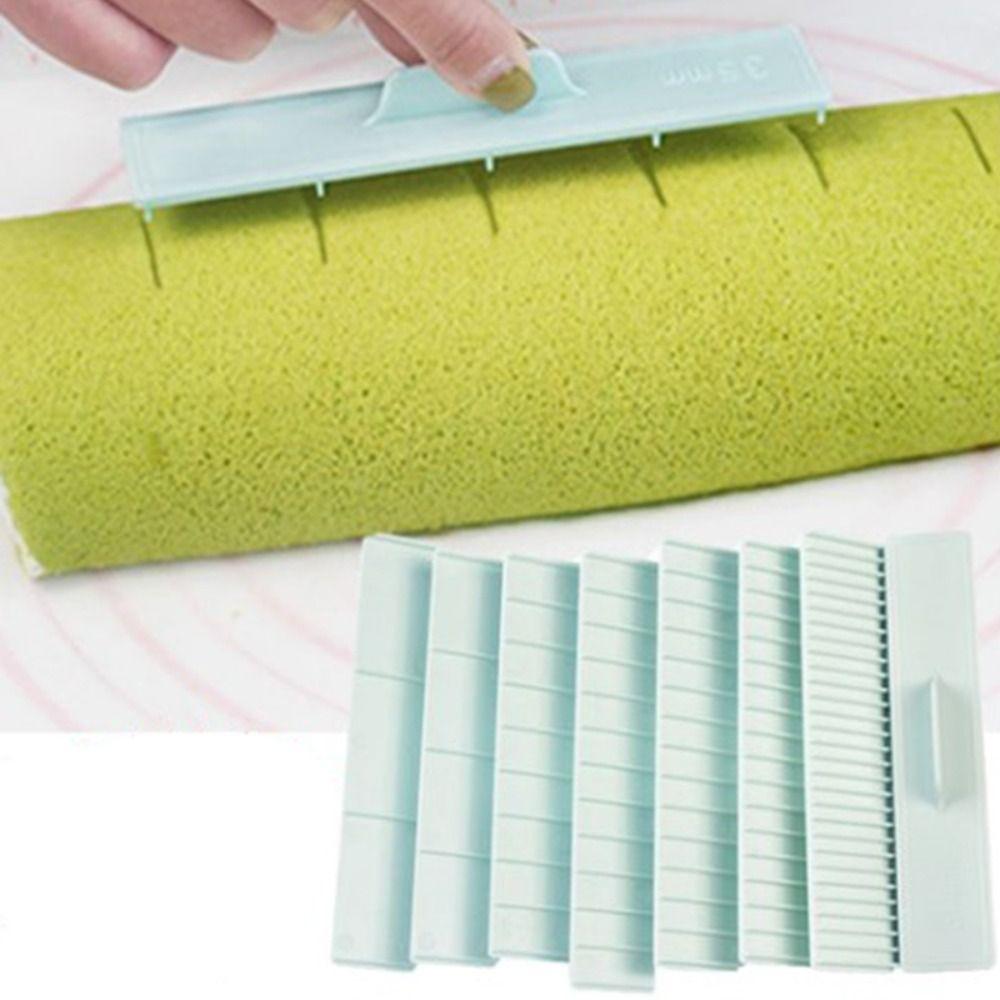 8pcs Blue Cookie Ruler ABS Cookie Thickness Measuring Tool Biscuit Cake Rolling Mold Pastry