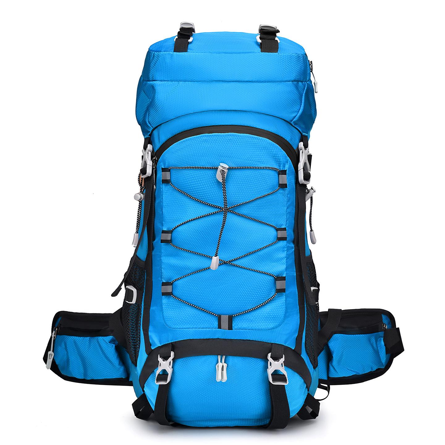 TS JYL laptop bag,Unisex Outdoor Hiking Backpack Large Capacity Camping Lightweight Bag 46L синий
