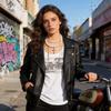 Gothic Cross Pendant Necklace For Women Men With Multi Layer Chain And Pearl Accents
