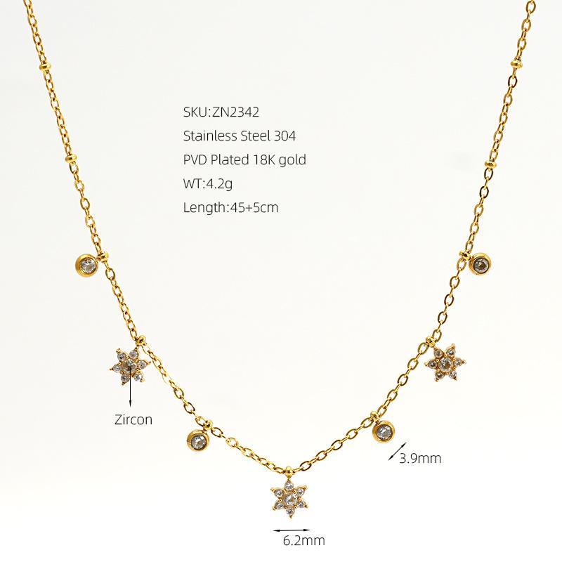 Cross-border European Minimalist Stainless Steel Pendant Necklace