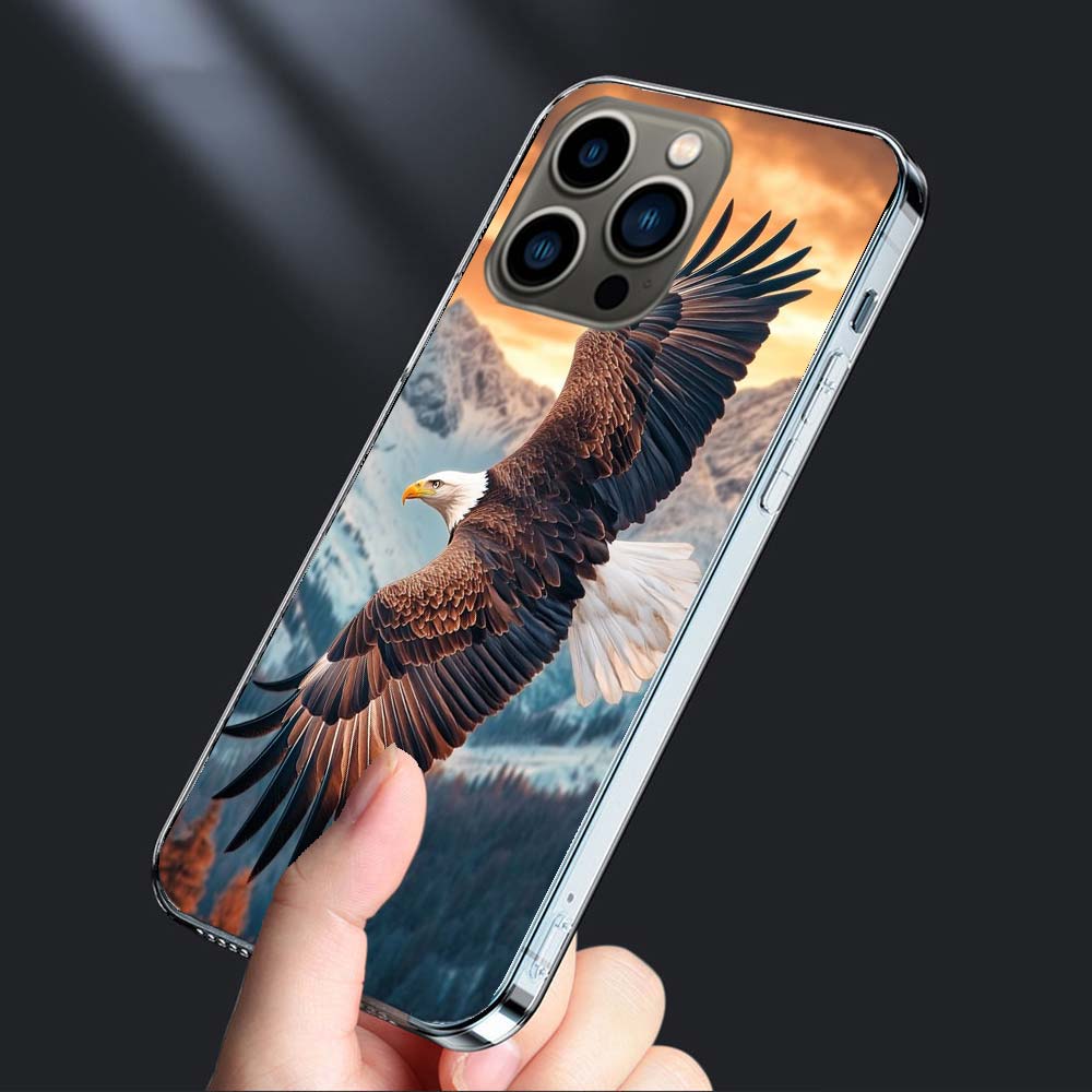 Coque de téléphone Aigle en plein vol Chasse Pour Iphone 16E 15 Pro 14 Plus 17E 16 17 Pro Max Air 11 12 13 Mini Antichoc Capa Jolie Housse