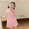 LUSON Baby Girl Polo Collar Sleeveless Dress & Outfit