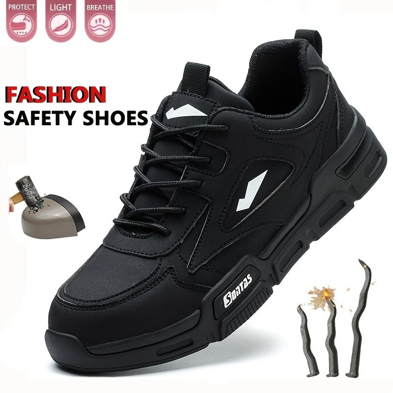 Men's Work Safety Boots Steel Toe Protection Wear-resistant Rubber Sole Outdoor Workers