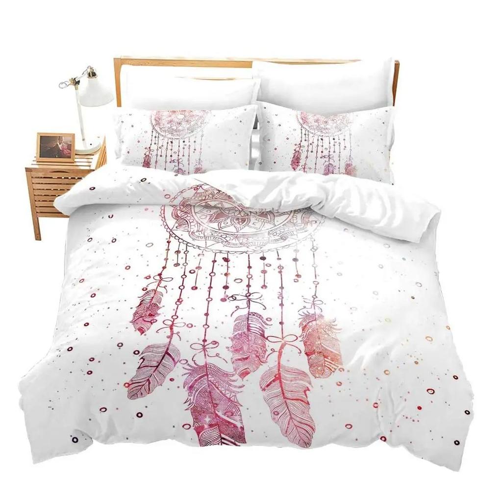 Comforter Cartoon Dreamcatcher Single King Feather Bedding Set Microfiber Bohemian Comforter For Girls Women Room
